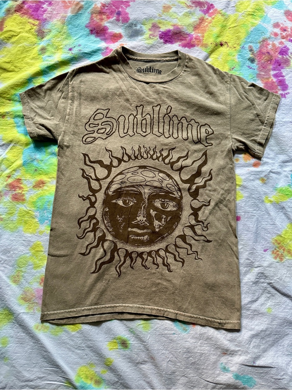 Sublime t-shirt 40 oz to freedom band tee
graphic khaki green sz SMALL NEW